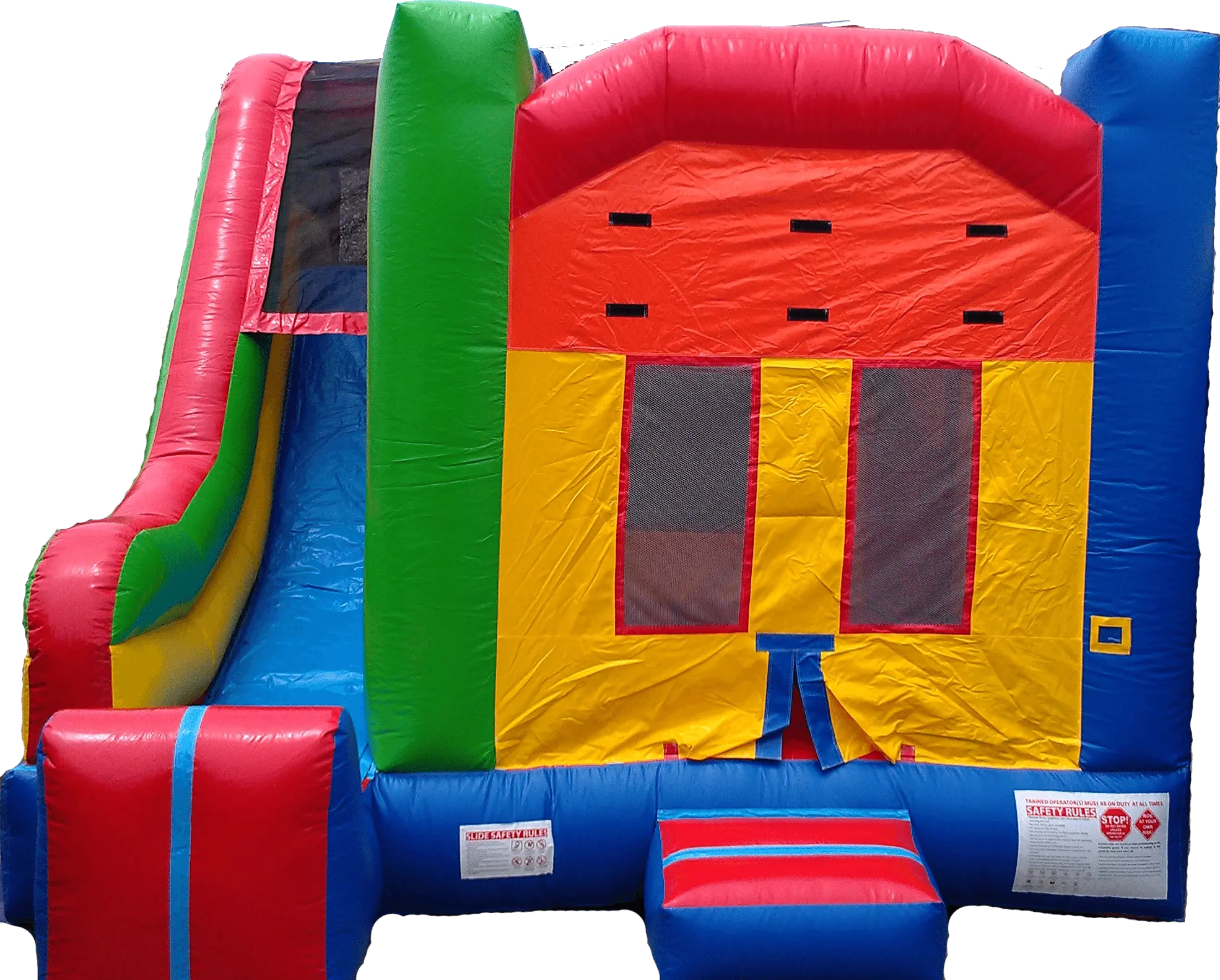Inflatable combo obstacle course rental at a Plano Texas event