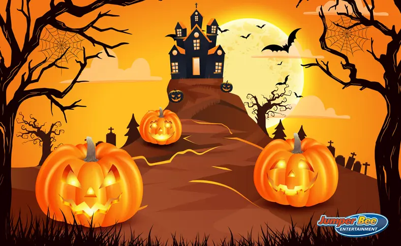 Halloween party rental setup at a Dallas Fort Worth neighborhood event