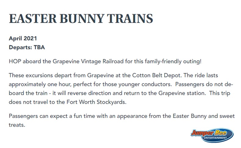 Easter Bunny Train